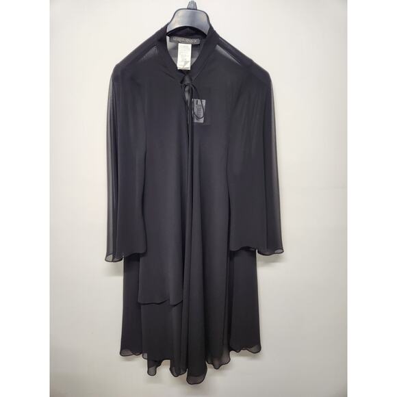 Marina Rinaldi Women's Fabula Black Open Front Oversized Duster Cardigan, Sz 14 - Picture 1 of 11